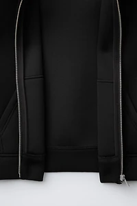 NEOPRENE-LOOK LABEL JACKET