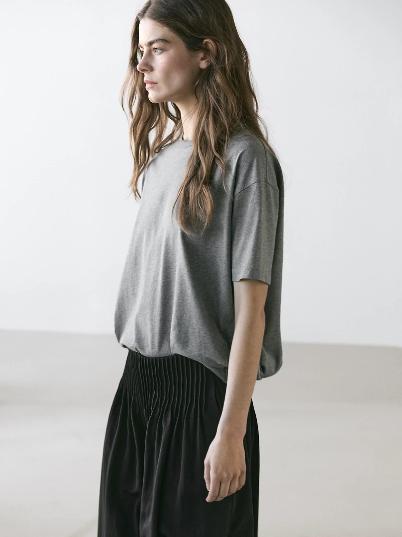 Short sleeve cotton balloon T-shirt