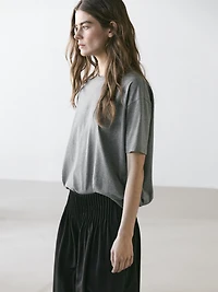 Short sleeve cotton balloon T-shirt