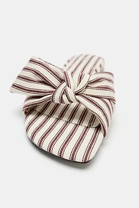 STRIPED FLAT SLIDE SANDALS
