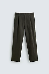 REGULAR FIT PLEATED PANTS