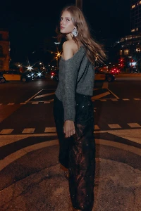 ASYMMETRIC TEXTURED KNIT JUMPER