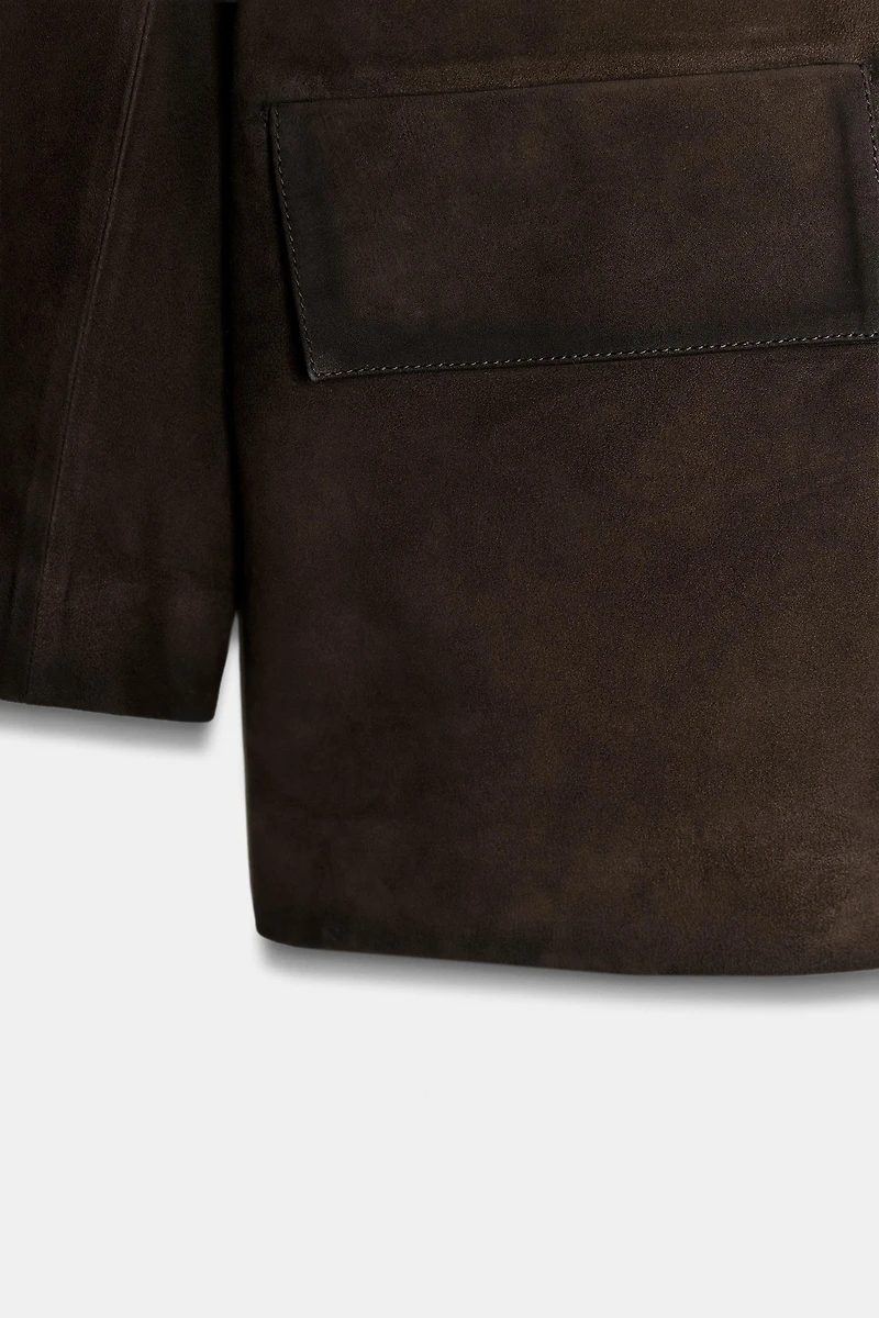 100% SUEDE LEATHER BLAZER ZW COLLECTION LIMITED EDITION