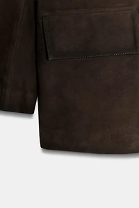 100% SUEDE LEATHER BLAZER ZW COLLECTION LIMITED EDITION
