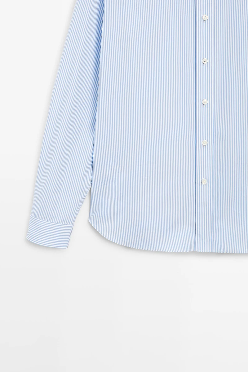Chemise à rayures regular fit 100 % coton