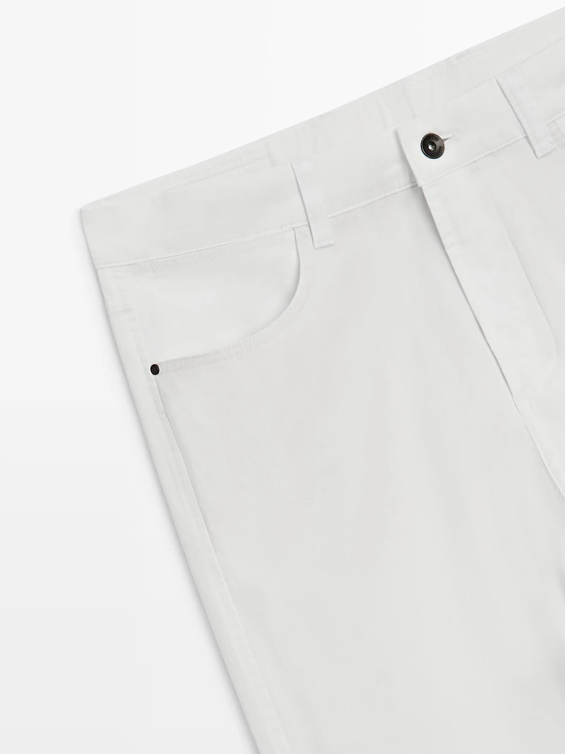 Slim fit denim-effect trousers