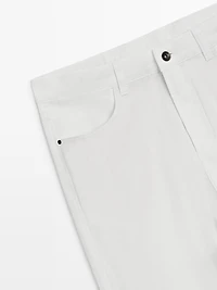 Slim fit denim-effect trousers