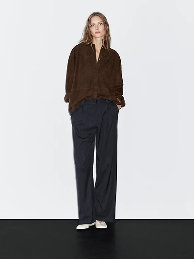 Pantalon large mid-rise à rayures tennis