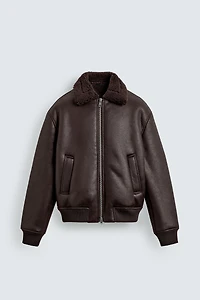 DOUBLE FACED FAUX LEATHER JACKET