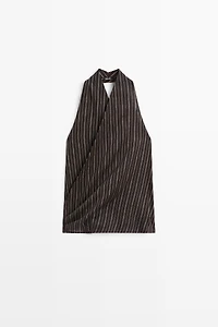 Halter top with stripe detail