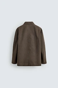 RELAXED FIT HOUNDSTOOTH SUIT OVERSHIRT