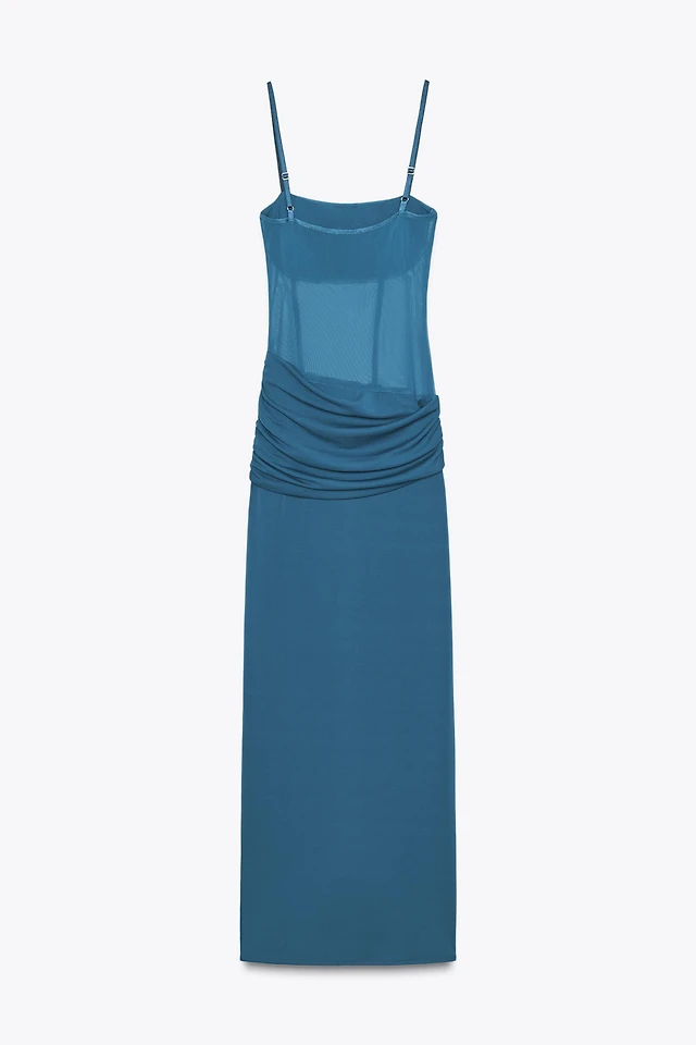 zara tulle midi dress ZARA ANIMAL PRINT TULLE MIDI DRESS SIZE S