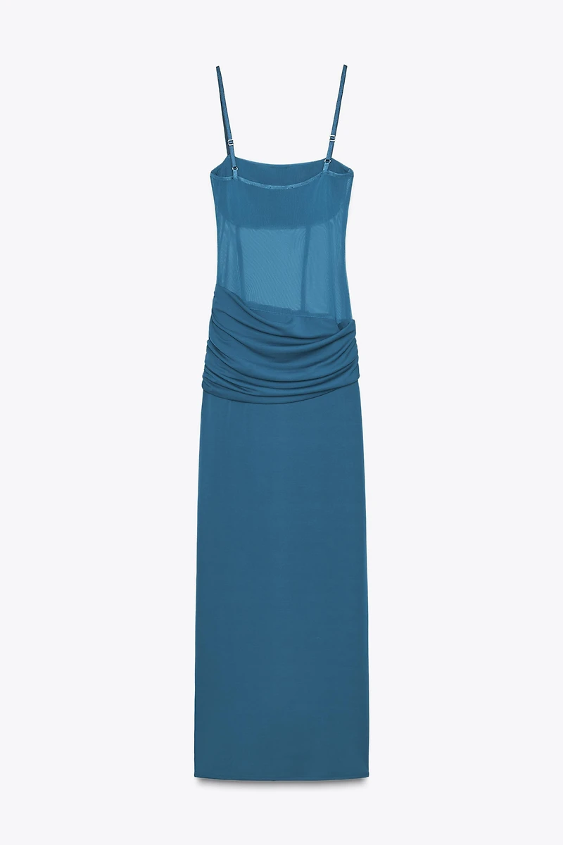 COMBINATION TULLE LONG DRESS