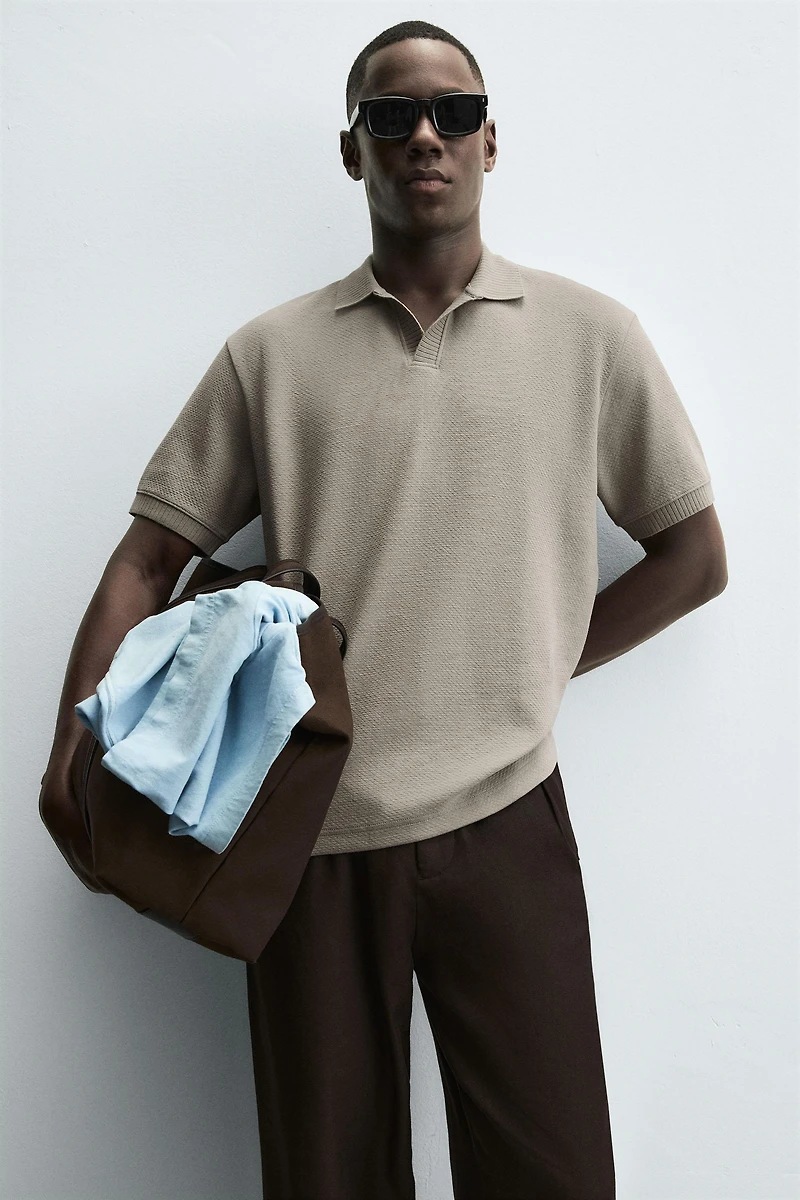 TEXTURED REGULAR FIT POLO SHIRT