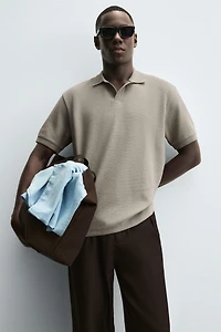 TEXTURED REGULAR FIT POLO SHIRT