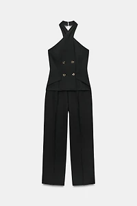 CRISSCROSS HALTER JUMPSUIT