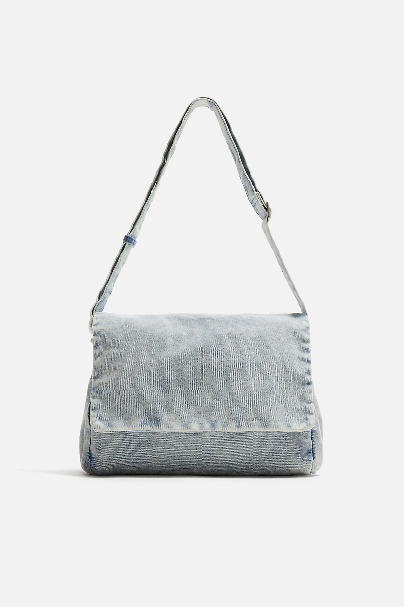 SAC BANDOULIÈRE EN DENIM À EFFET DÉLAVÉ