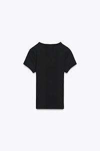 RIBBED SHORT SLEEVE T-SHIRT