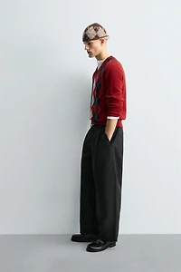 DIAMOND JACQUARD WOOL JUMPER