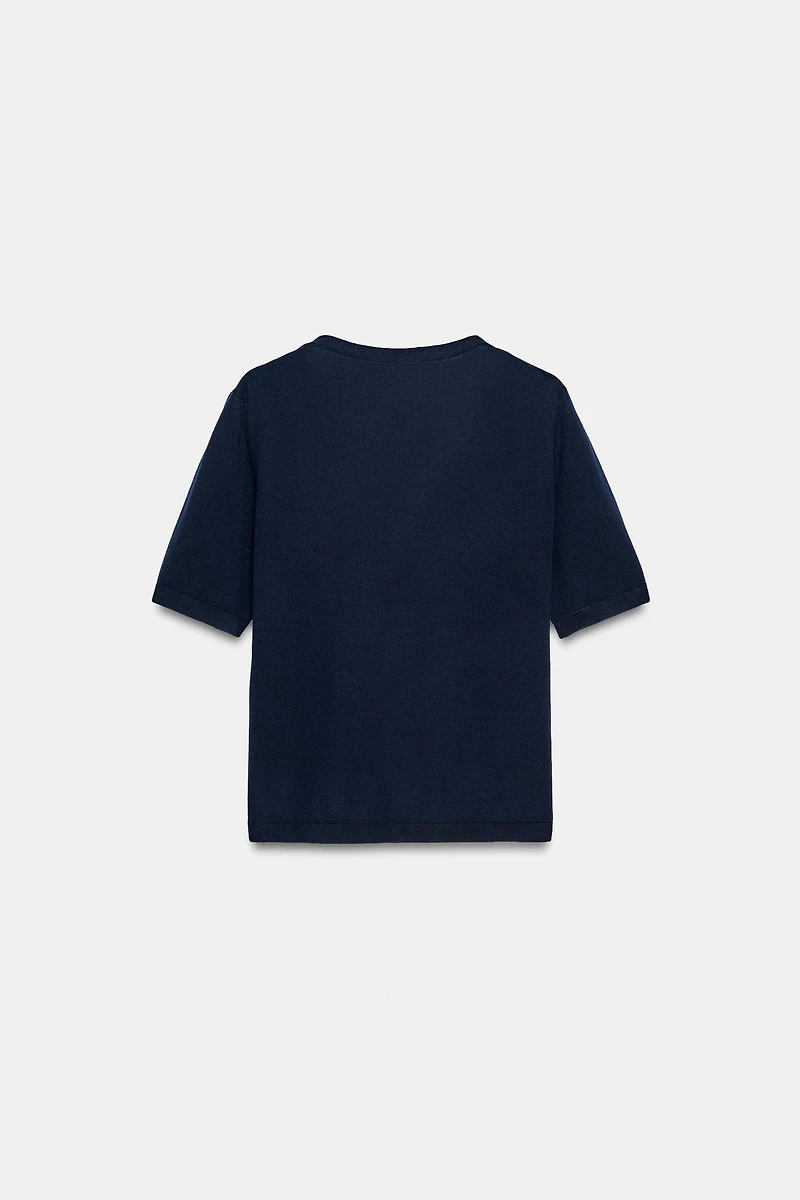 100% EXTRA-FINE WOOL SHORT SLEEVE JACKET