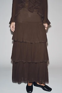 RUFFLED BEADED SKIRT ZW COLLECTION