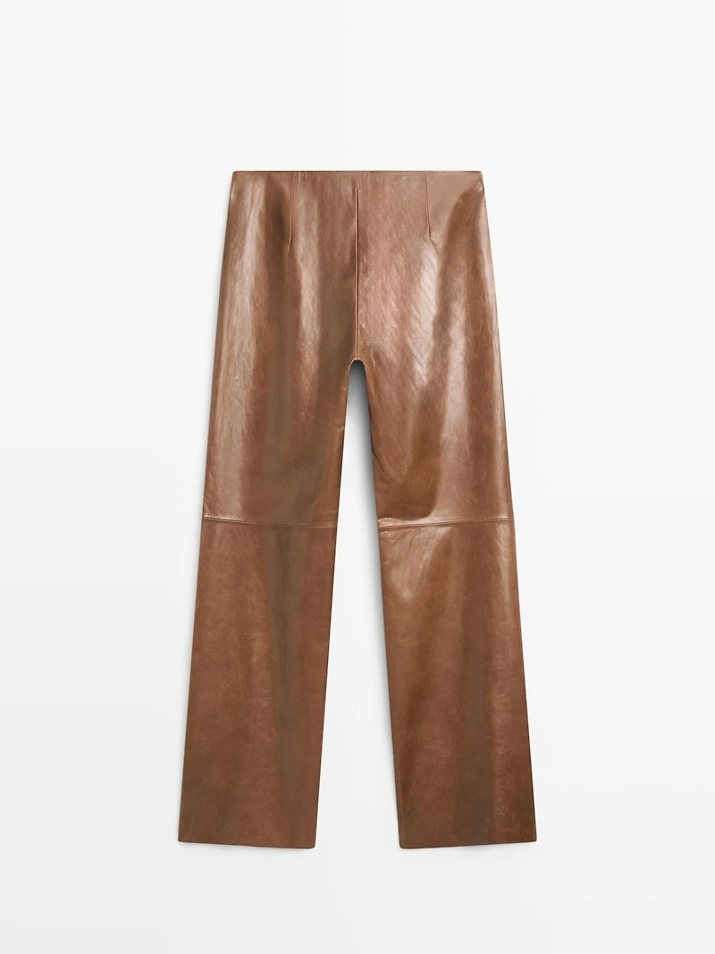 Pantalon en cuir nappa brillant
