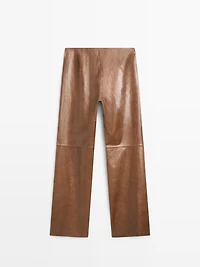Pantalon en cuir nappa brillant