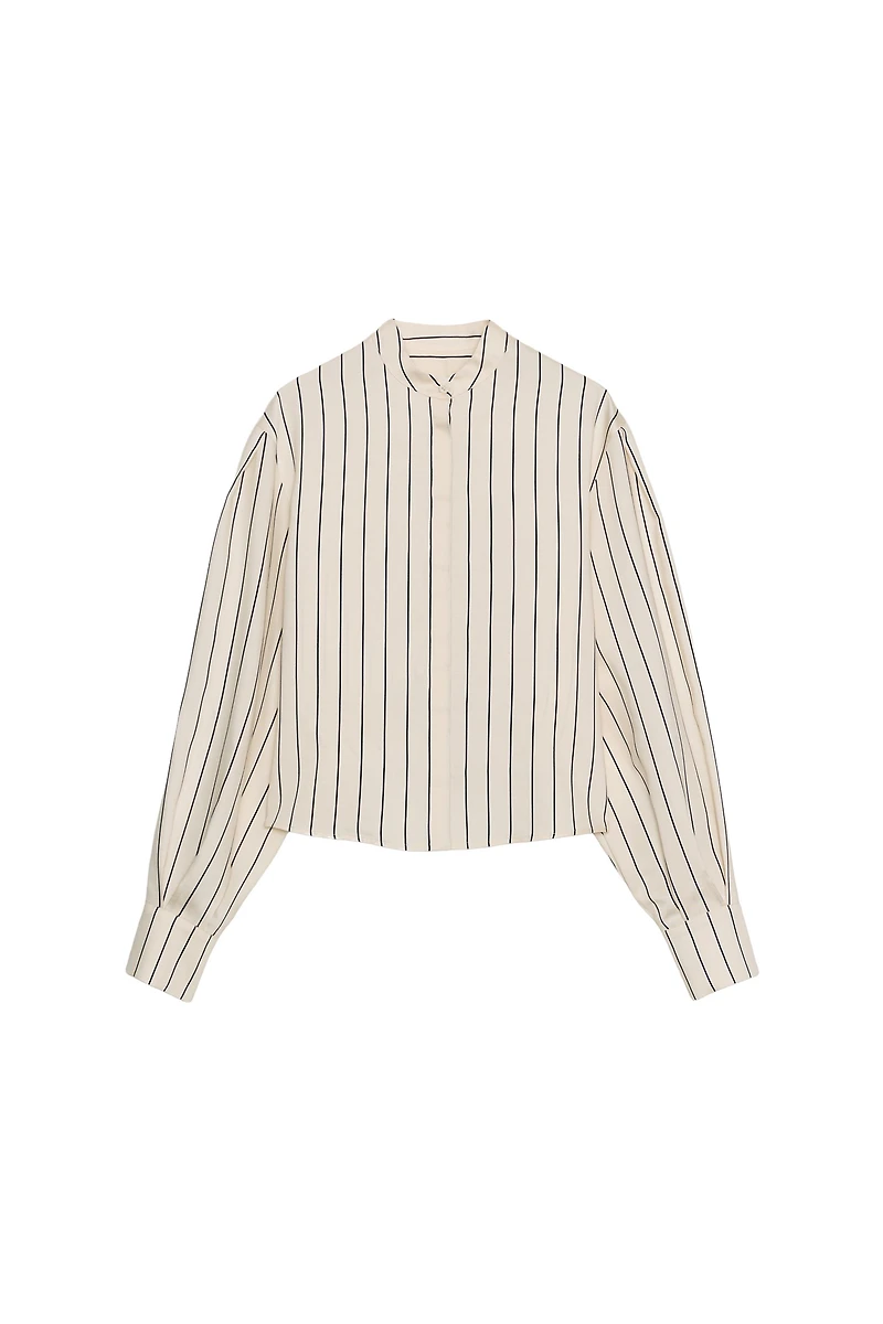 ZW COLLECTION STRIPED VOLUMINOUS SLEEVE SHIRT