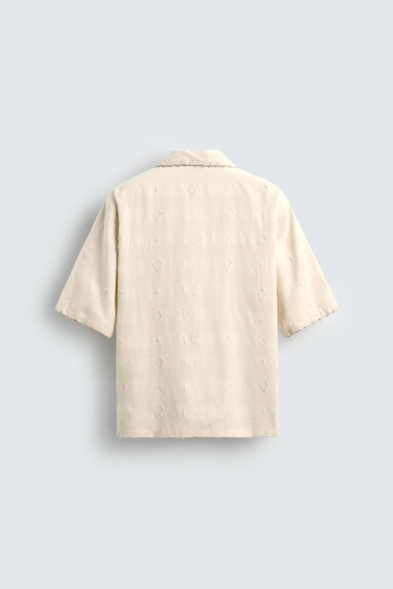 EMBROIDERED GEOMETRIC JACQUARD SHIRT