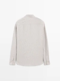 100% cotton striped Oxford shirt