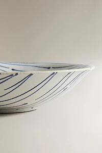 STRIPED EARTHENWARE SALAD BOWL
