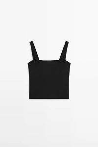 Knit top with a square neckline