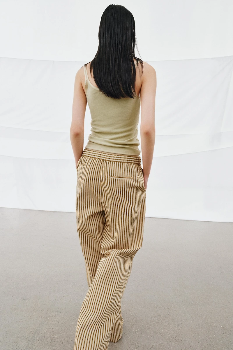 PANTALON STYLE PYJAMA À RAYURES ZW COLLECTION