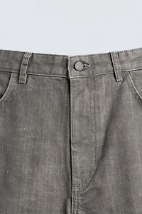 STRAIGHT FIT HERRINGBONE PANTS