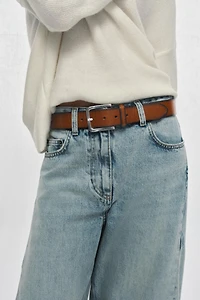 100% WASHED EFFECT LEATHER BELT