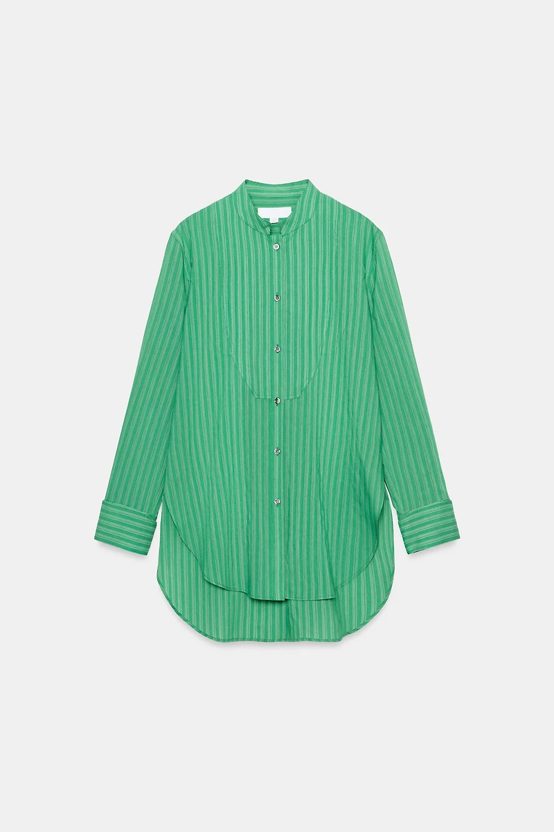 ZW COLLECTION STRIPED BIB SHIRT