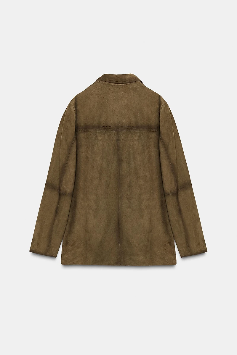 100% SUEDE OVERSIZED JACKET ZW COLLECTION LIMITED EDITION