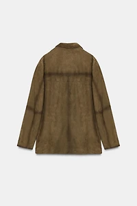 100% SUEDE OVERSIZED JACKET ZW COLLECTION LIMITED EDITION