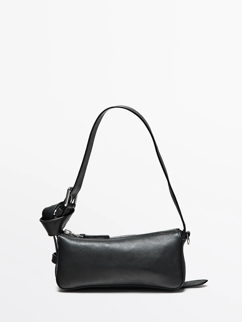 Small nappa leather bag with buckle