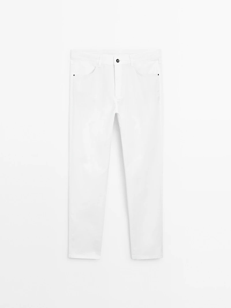 Faux jean slim texture légère