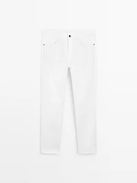 Faux jean slim texture légère