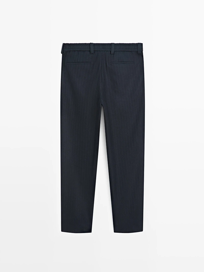 Flannel trousers with double stripe
