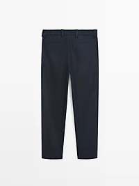 Flannel trousers with double stripe