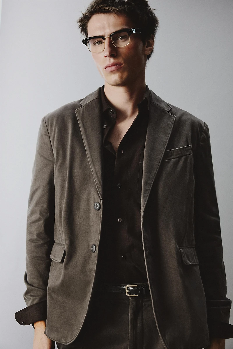 WASHED EFFECT SUIT BLAZER