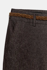 BRAIDED BELT CHINO PANTS