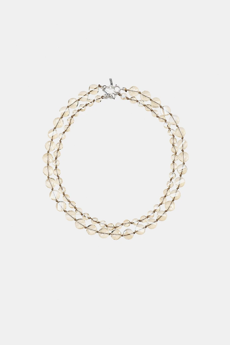 LOT DE 2 COLLIERS PIÈCES EN CRISTAL