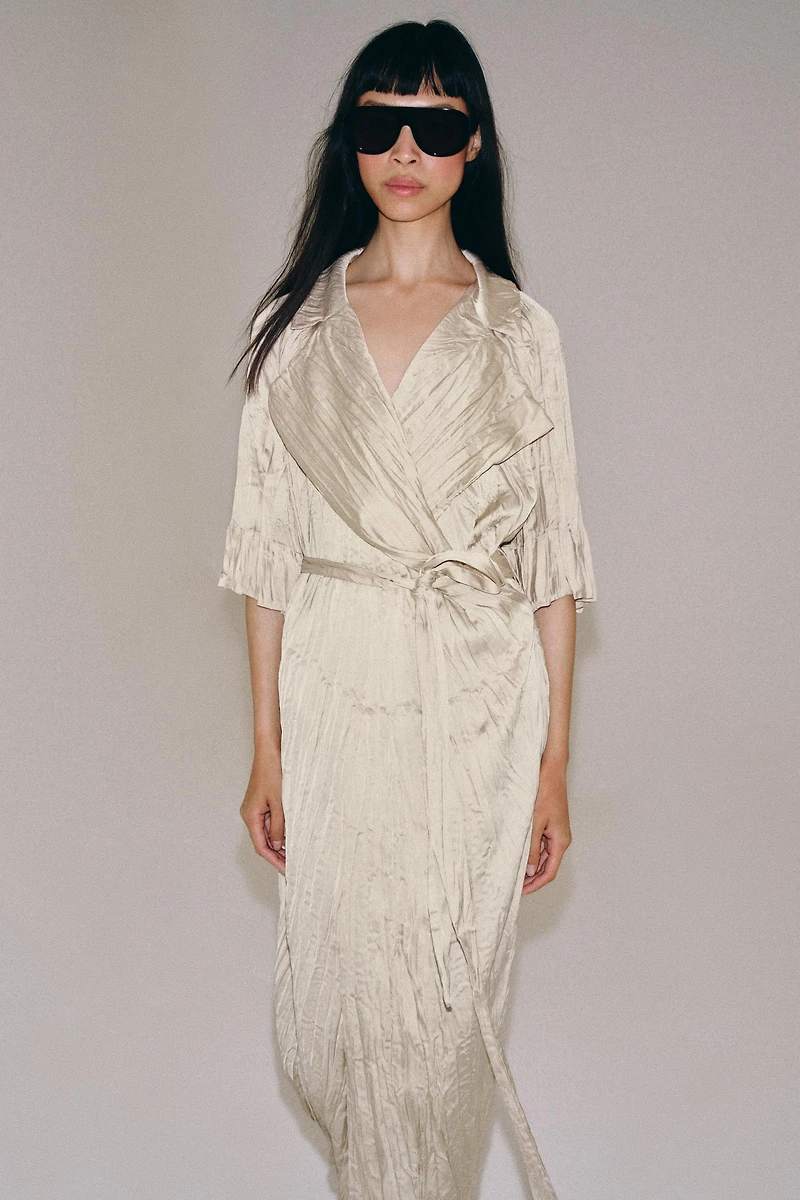ZW COLLECTION PLEATED BELTED DRESS