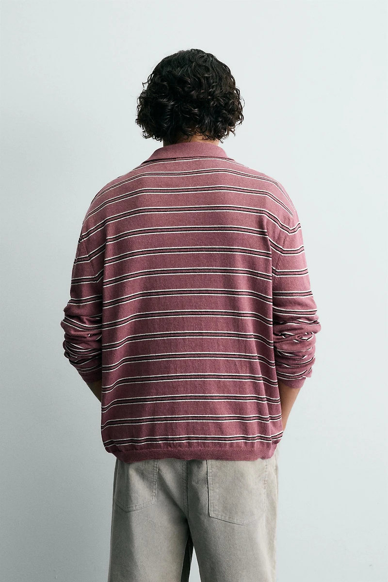STRIPED KNIT POLO