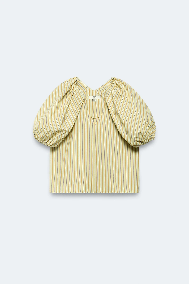 BLOUSE À RAYURES ET MANCHES BOUFFANTES ÉDITION LIMITÉE