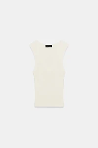 V-NECK RIB KNIT TOP